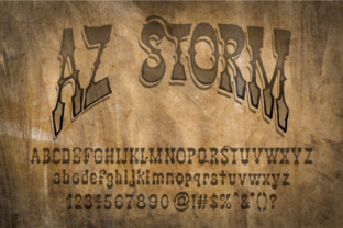 AZ Storm Font: Bold, Retro Slab Serif for Handmade Labels & Printables