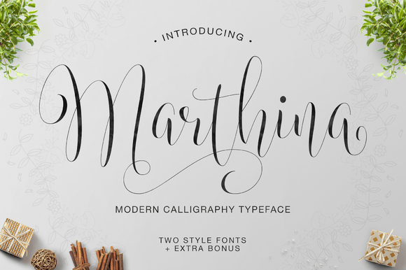 Marthina: A Flourished Script Typeface for Elegant Web Headlines