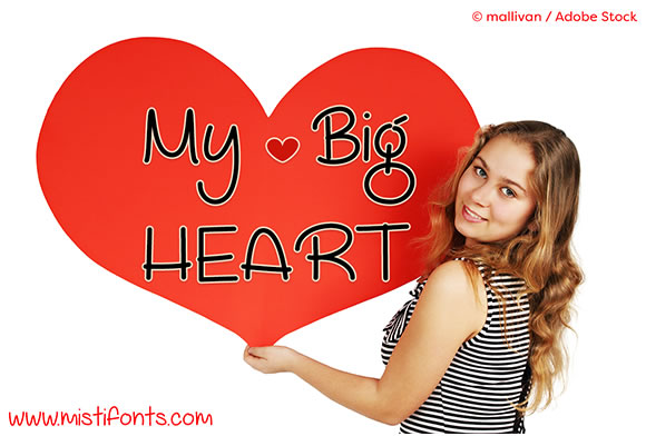 My Big Heart: A Handwritten Font That Feels Like a Warm Welcome